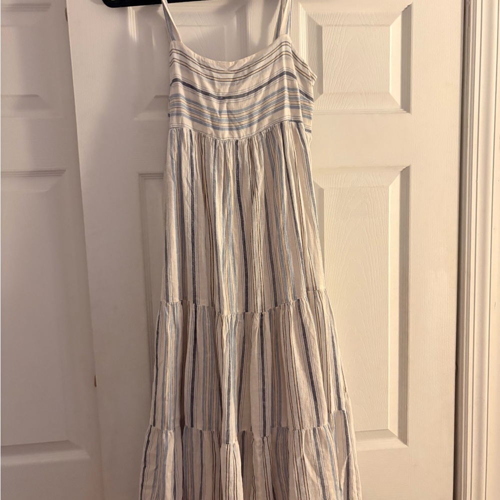 Rails Blue and White Striped Linen Dress